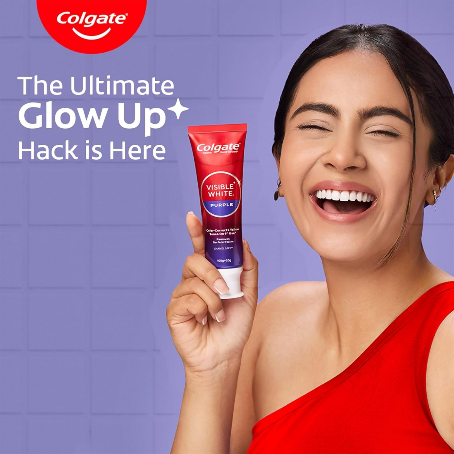 Colgate Visible White Purple Toothpaste For Teeth Whitening Helps Remove Surface Stains, Whitens Yellow