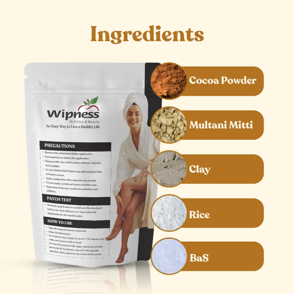 Wipness Natural Chocolate Facial Hair Removal Powder