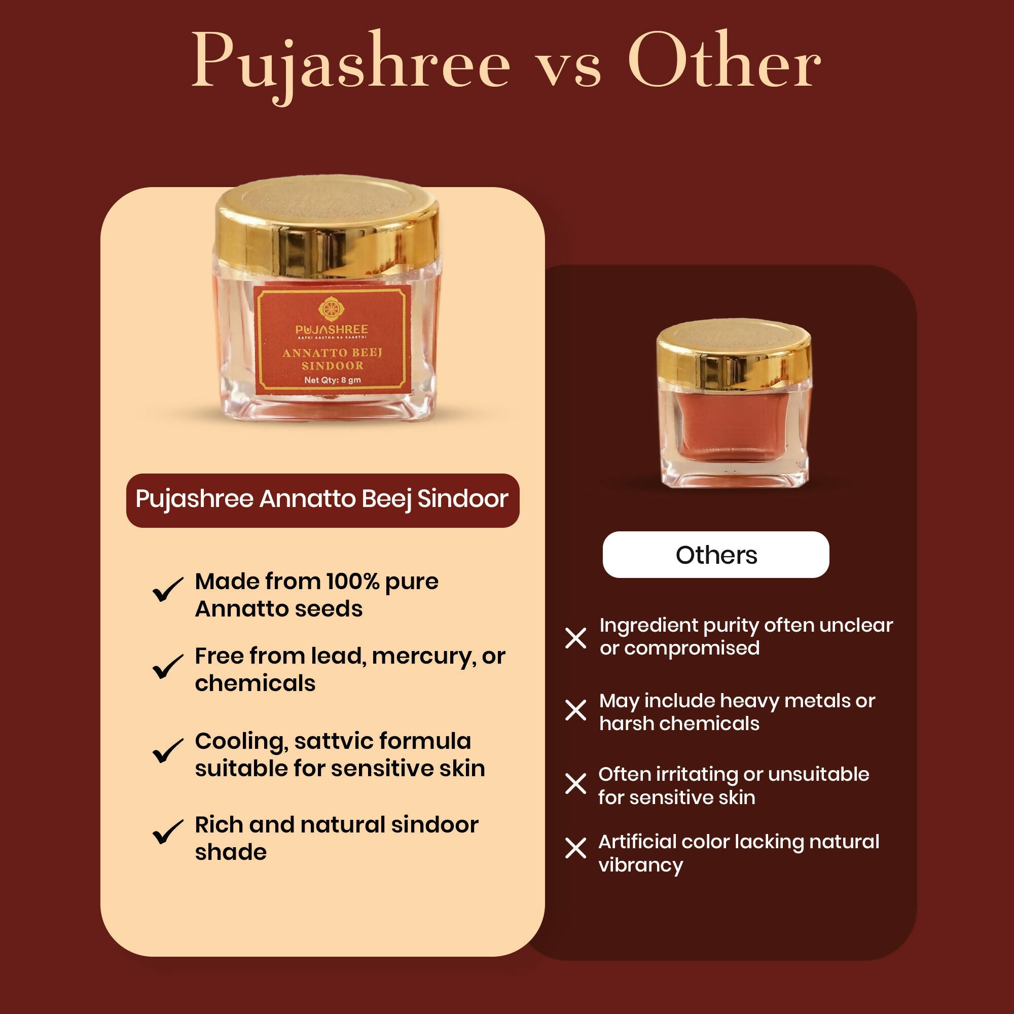 Pujashree Annatto Beez Sindoor – Traditional Sacred Sindoor for Puja & Religious Rituals