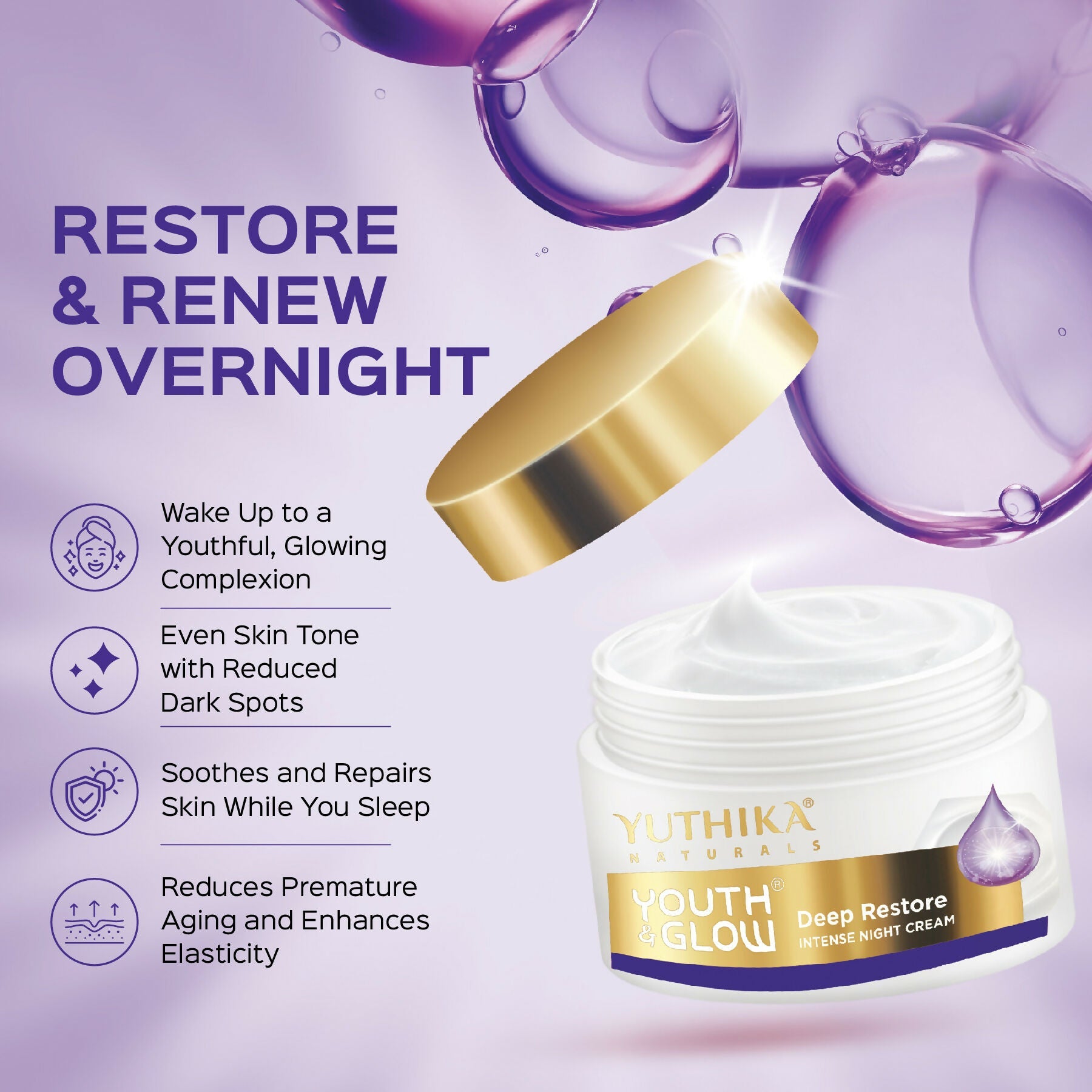 Yuthika Youth & Glow Deep Restore Night Cream For Women