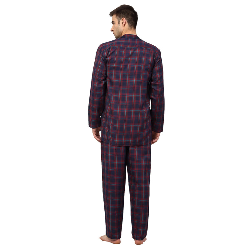 Indian Needle Men's Blue Checked Night Suits