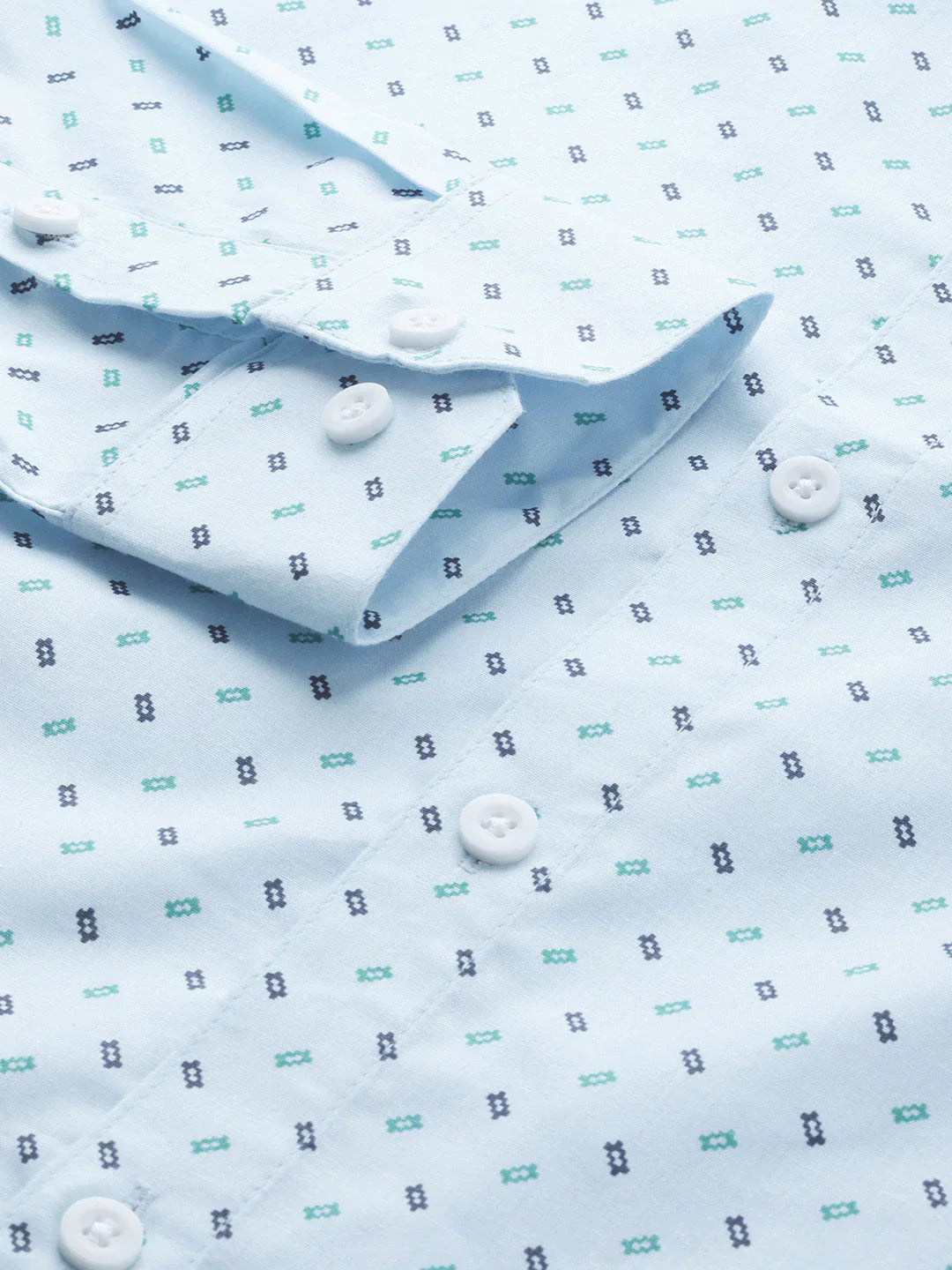 Jainish Blue Men's Cotton Printed Formal Shirts ( SF 716Sky )