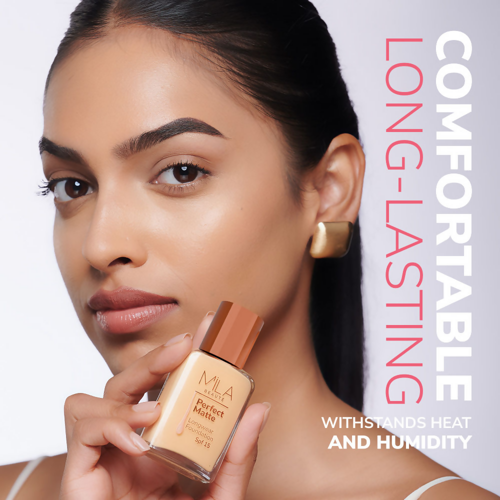 Mila Beaute Perfect Matte Longwear Foundation with SPF 15 & Oil Control Formula - Natural Beige