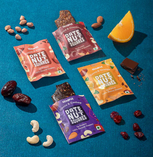Gladful Date Nut Squares - Try Them All Pack: 8 Bars