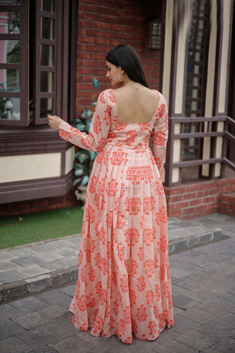 Aastha Multi Pure Chanderi with Gown fabric Heavy Digital Print