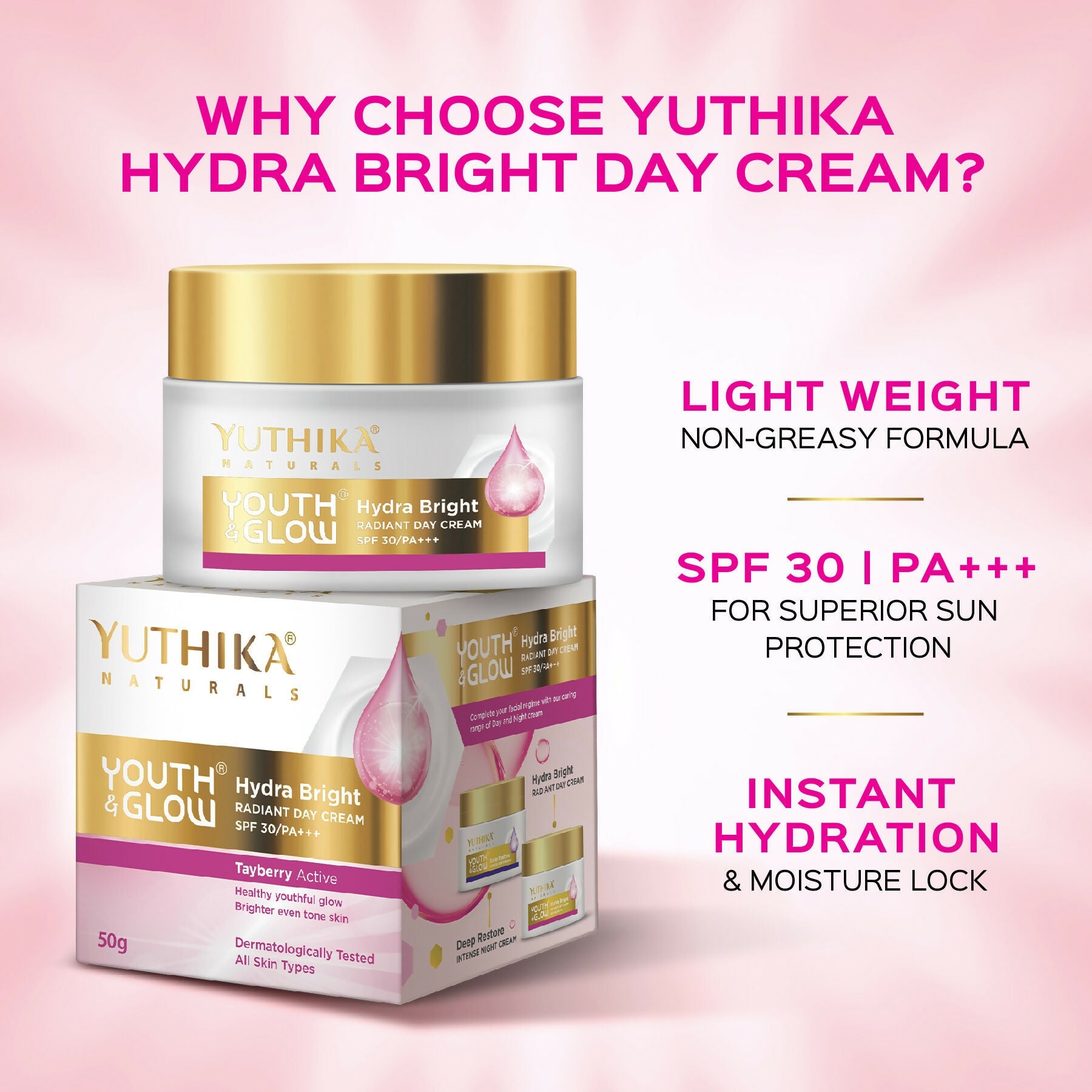 Yuthika Youth & Glow Day Cream For Women Spf30/Pa+++