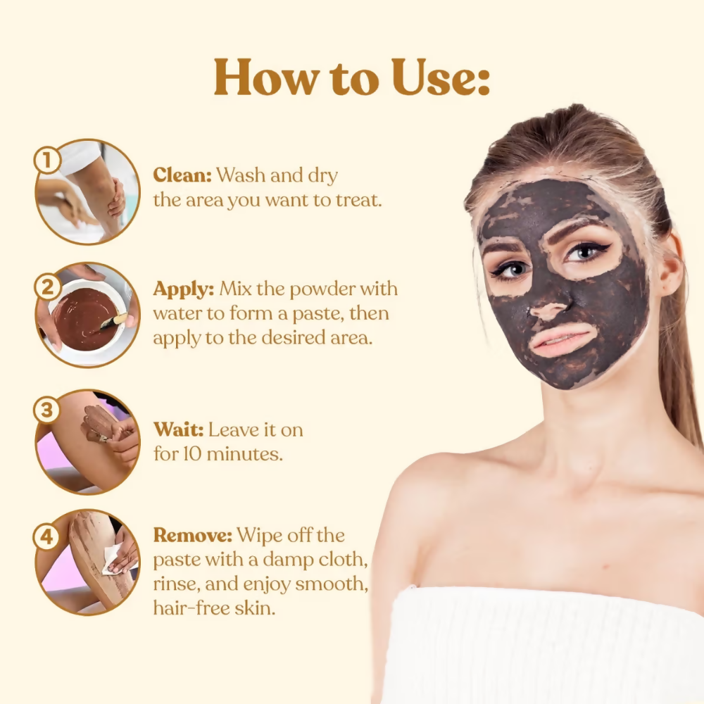 Wipness Natural Chocolate Facial Hair Removal Powder