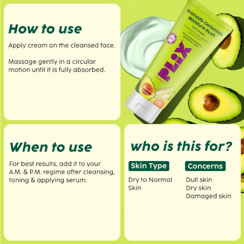 PLIX The Plant Fix Avocado Ceramide Moisture Rush - Cleanser & Cream