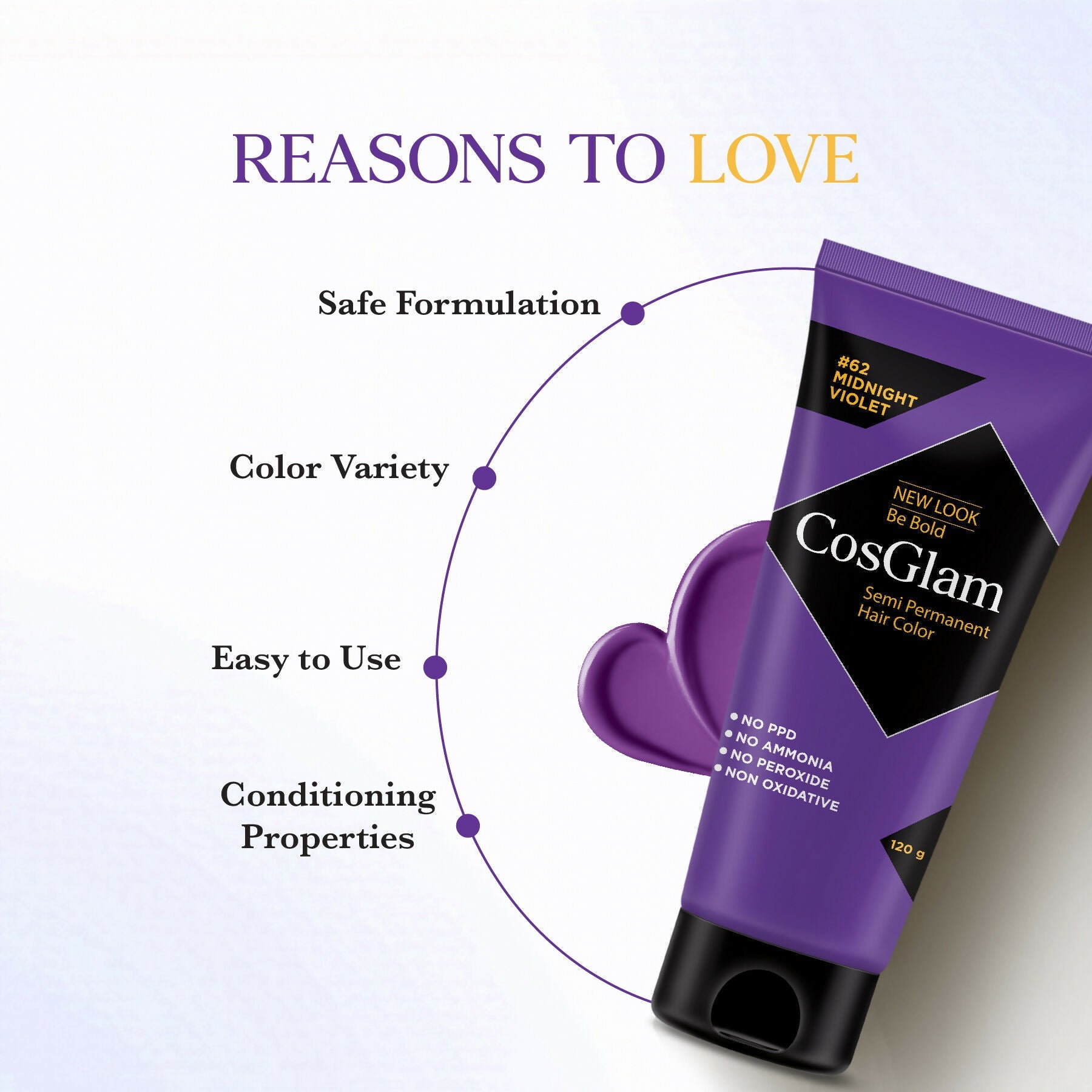 Cosglam Semi Permanent Hair Color for Women & Men (