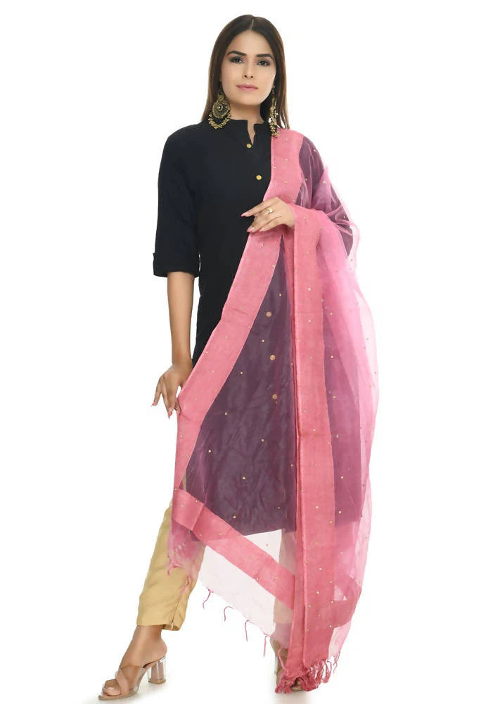 Mominos Fashion Onion Color Stone Work Dupatta