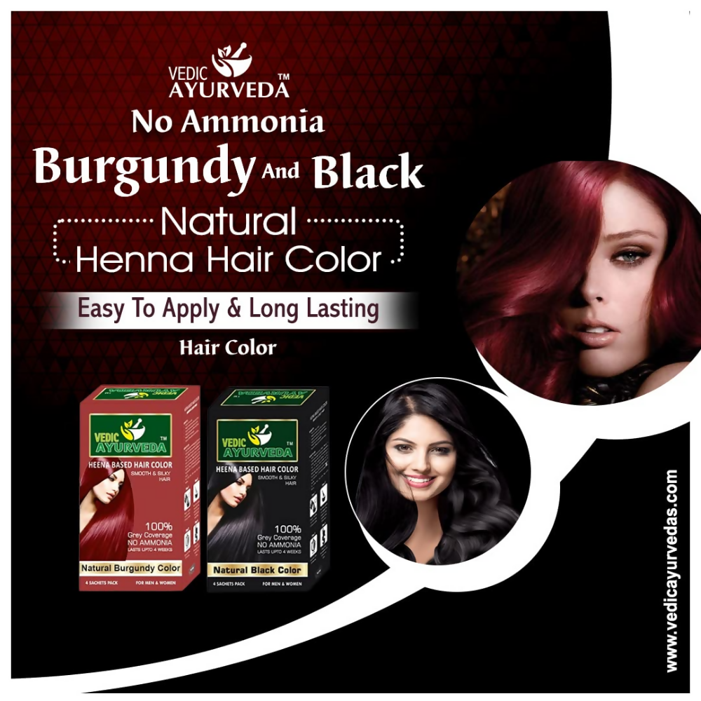 VedicAyurvedas No Ammonia Burgundy & No Ammonia Black Hair Color