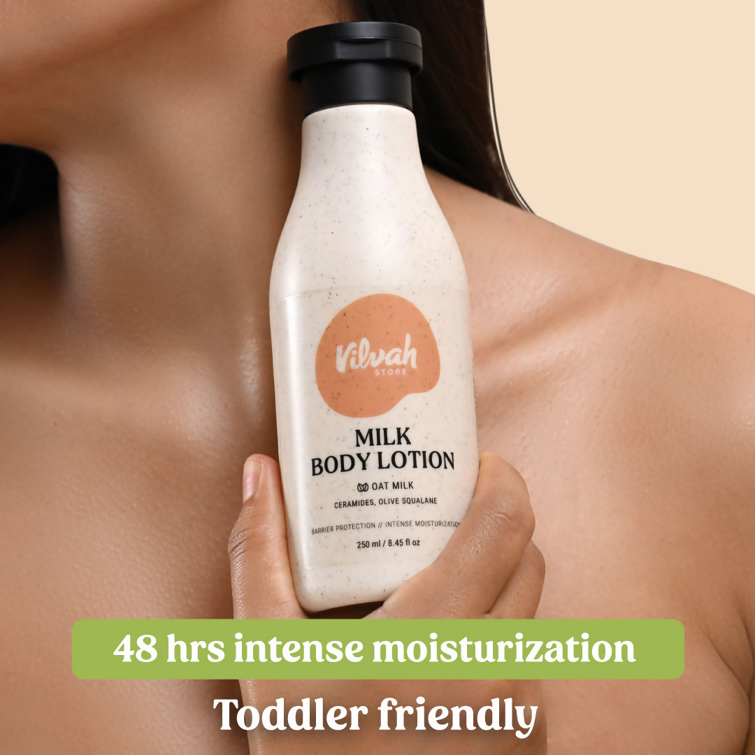Vilvah Store Milk Body Lotion With Oat Milk, Ceramides & Olive Squalane
