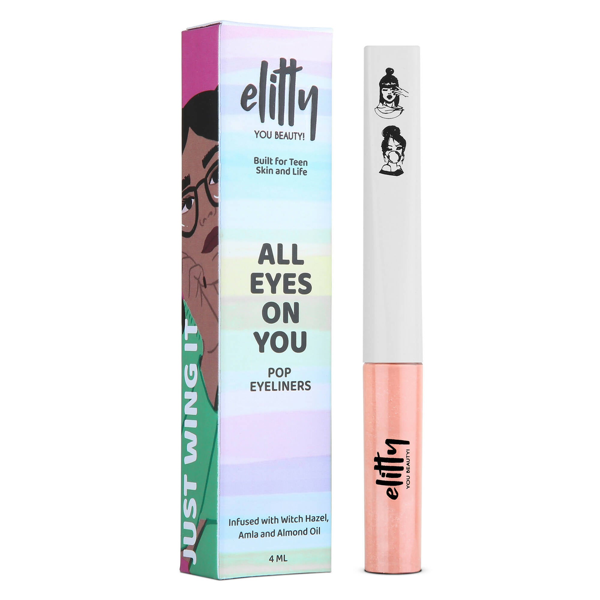 Elitty Peach Pop Color Matte Finish Liquid Eyeliner - Fading Love-Pink