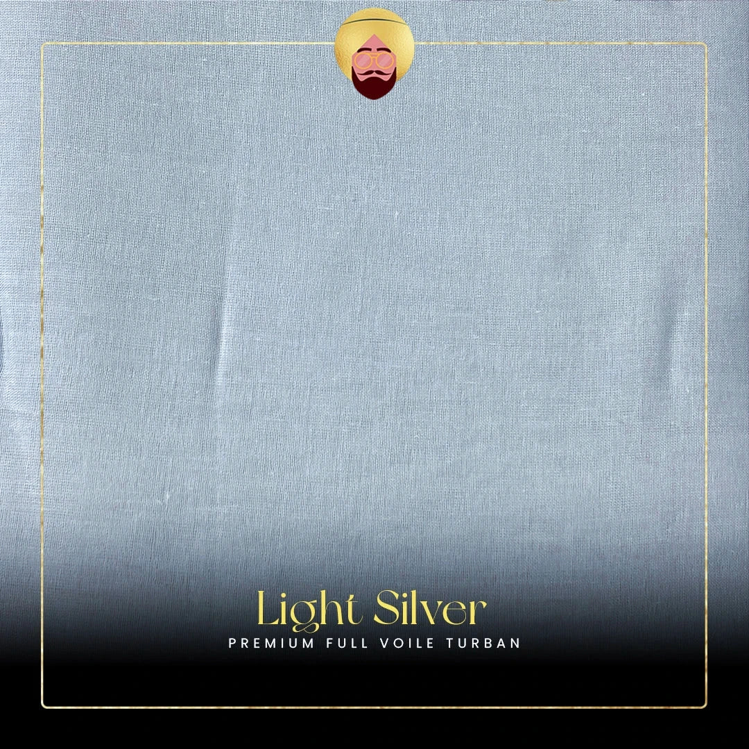 Light Silver | Premium Full Voile Turban