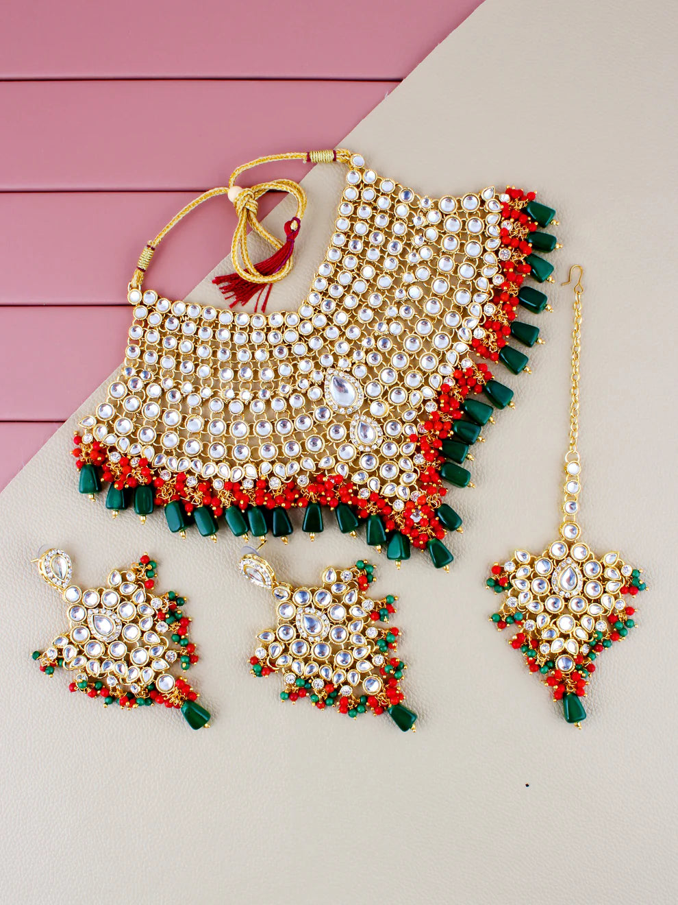 Tehzeeb Creation Kundan Bridal Set for Women & Girls THZ397