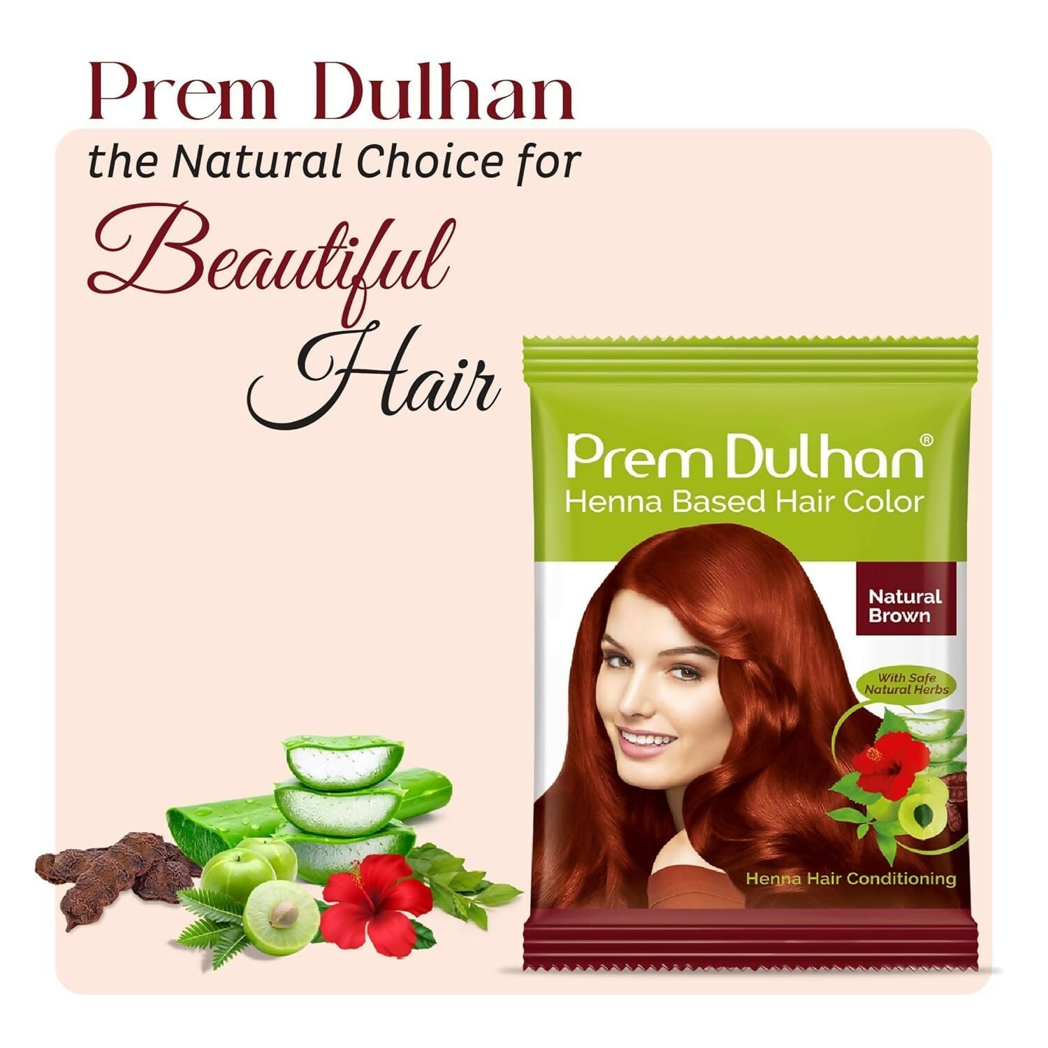 Prem Dulhan Natural Brown Henna Based Hair Color
