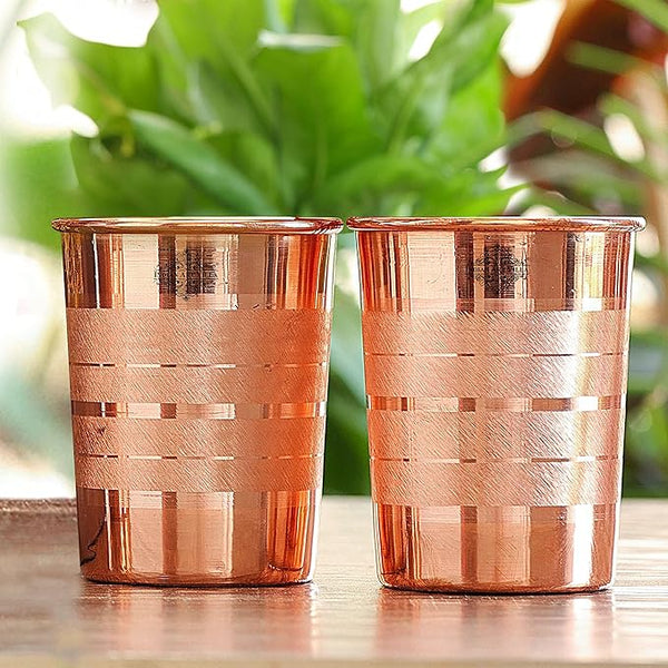 Pure Copper Plain Glass with Luxury Design, Drinking Serving Water