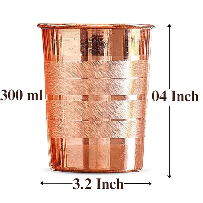 Pure Copper Plain Glass with Luxury Design, Drinking Serving Water