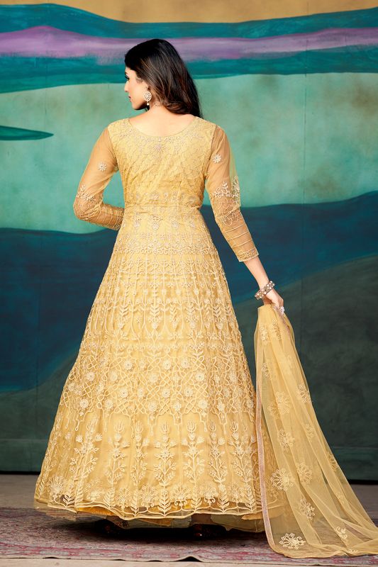 Aastha Cream Dupatta with Net top fabric Crepe Bottom fabric