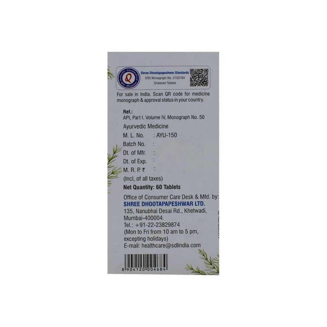 Dhootapapeshwar Satavari Tablets
