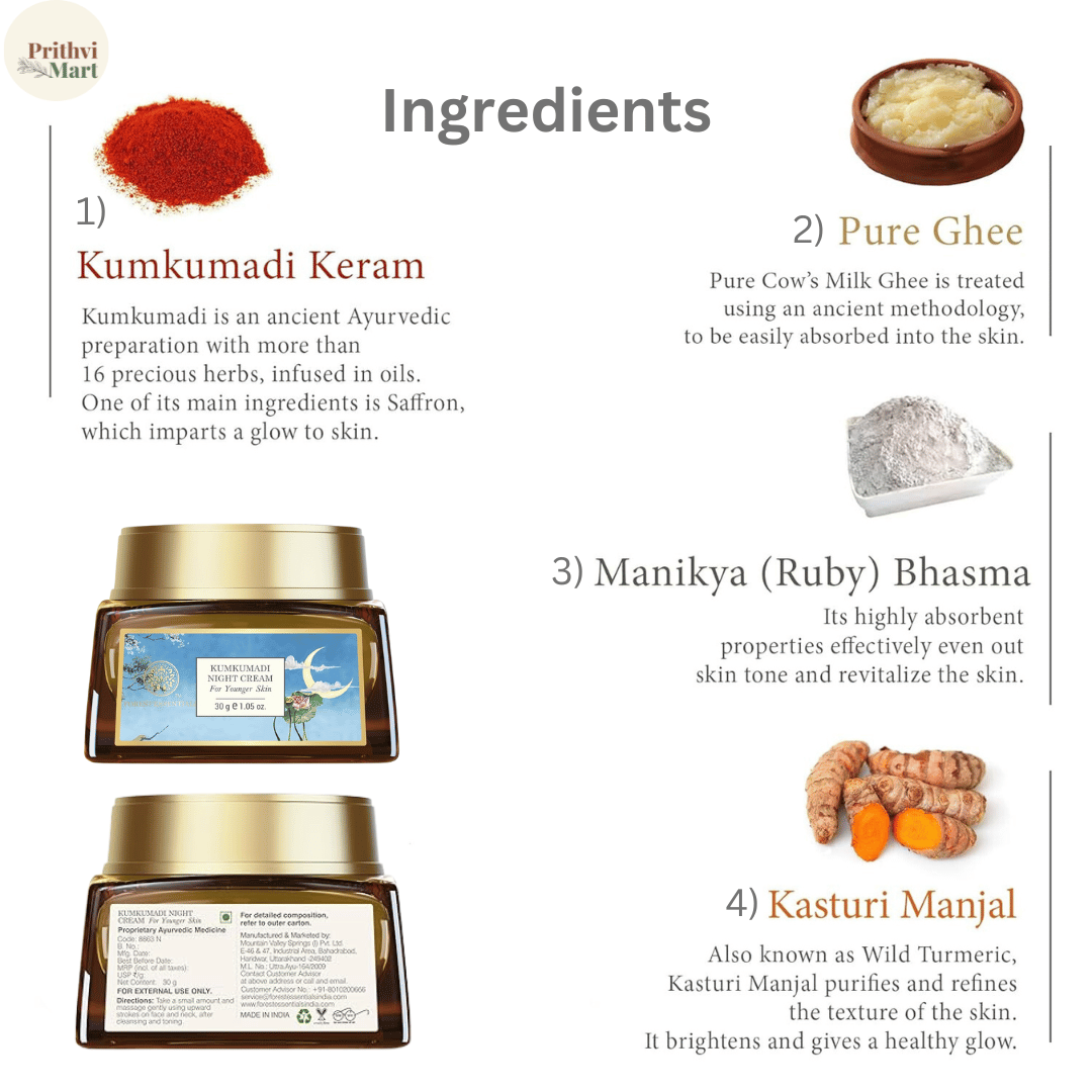 Forest Essentials Kumkumadi Night Cream Ingredients