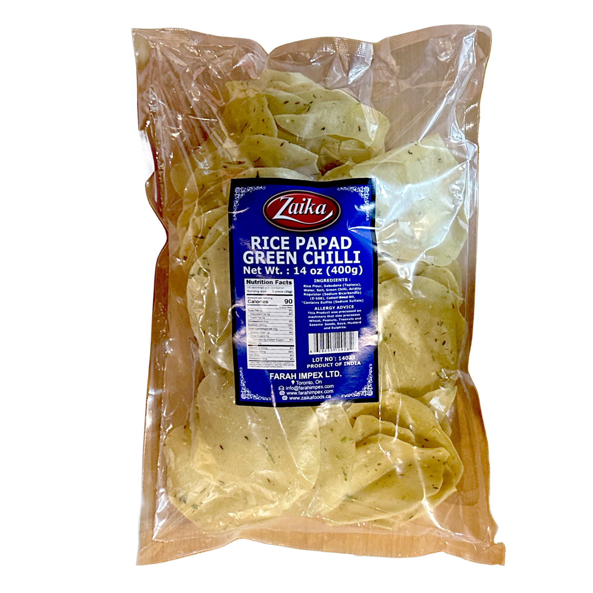 Zaika Green Chilli Rice Papad 400g