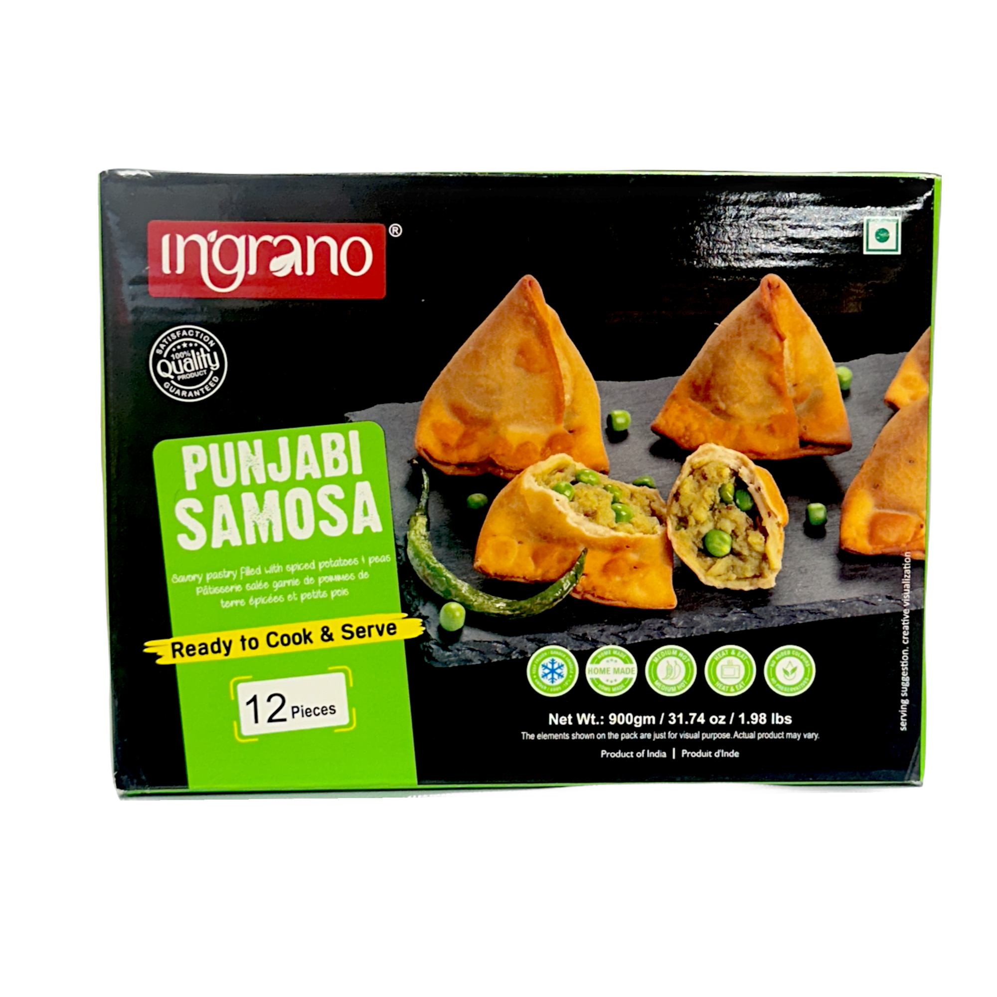 Ingrano Punjabi Samosa (No-Onion/No Garlic) (12 Pcs) 900g