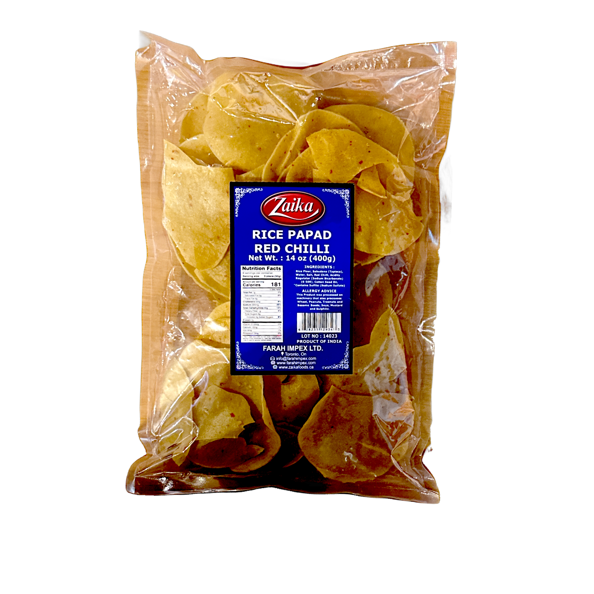 Zaika Red Chilli Rice Papad 400g