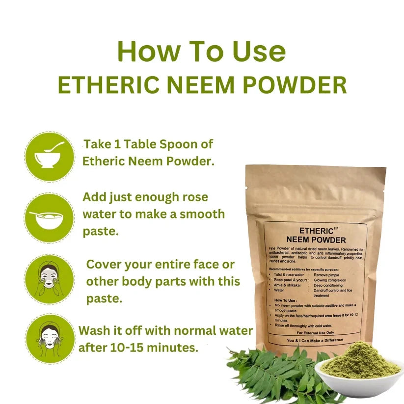 Etheric Neem Powder – Natural Herbal Face Pack & Skin Care Treatment