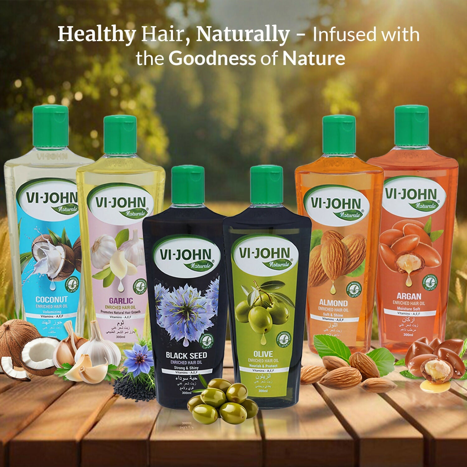 VI-JOHN Naturale Almond Enriched Hair Oil Soft & Shine With Vitamin A,E & F