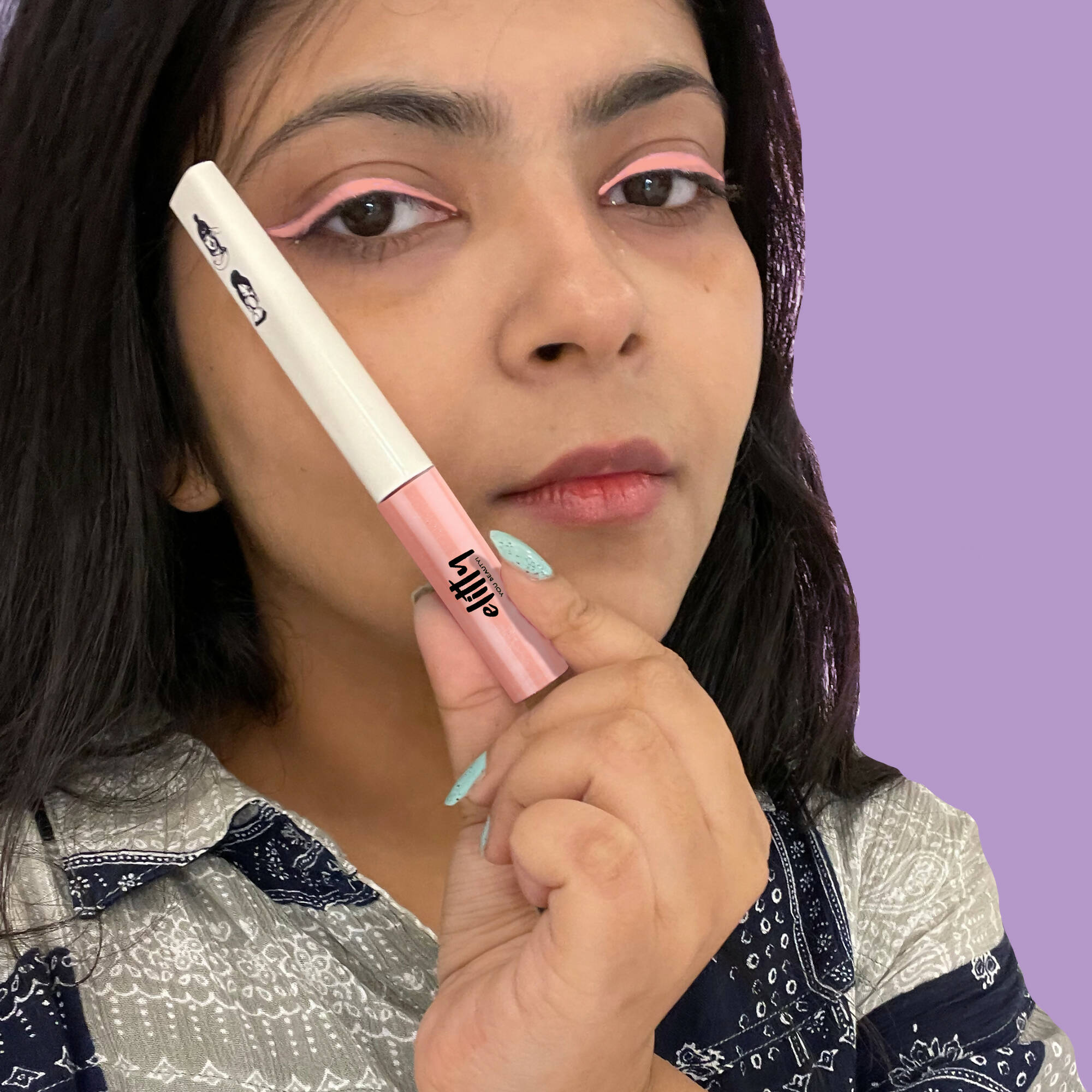 Elitty Peach Pop Color Matte Finish Liquid Eyeliner - Fading Love-Pink