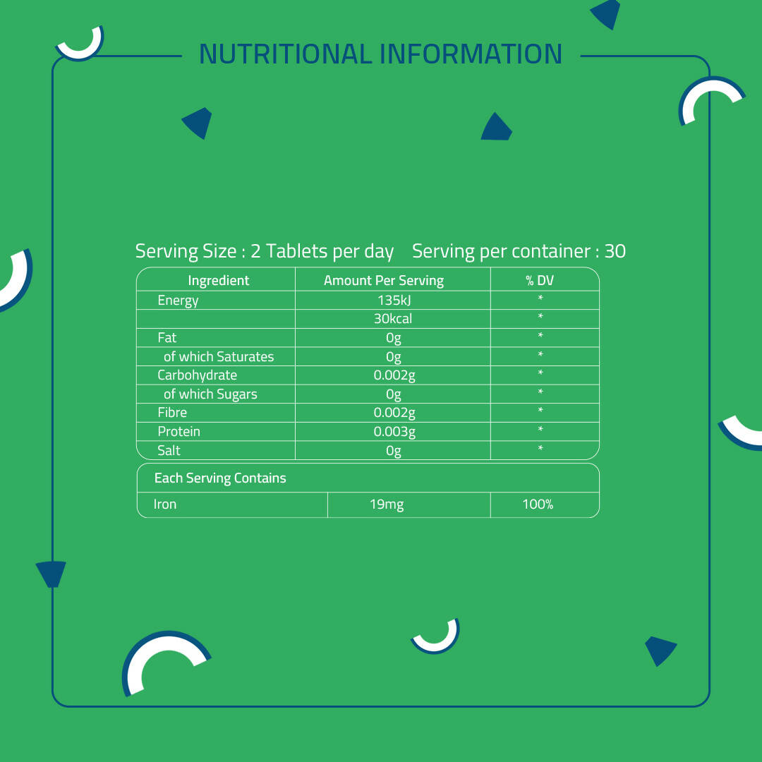 Laurik Plant Based Iron Tablets Increase Hemoglobin And Energy Booster