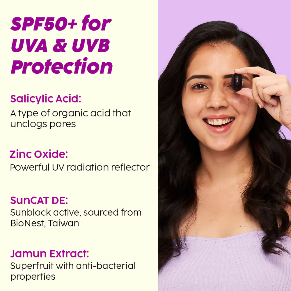 PLIX The Plant Fix 2% Acne Buster Moisturizer & Salicylic Acid Sunscreen SPF50+ PA+++, Reduce Acne, Pimple Marks