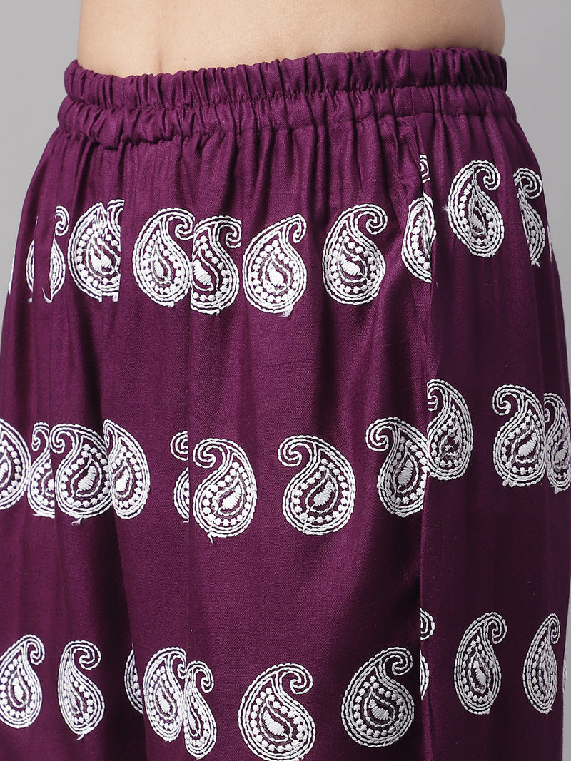 Women Embroidered and Sequin work Co-ords ( JNCS 3001 Purple )