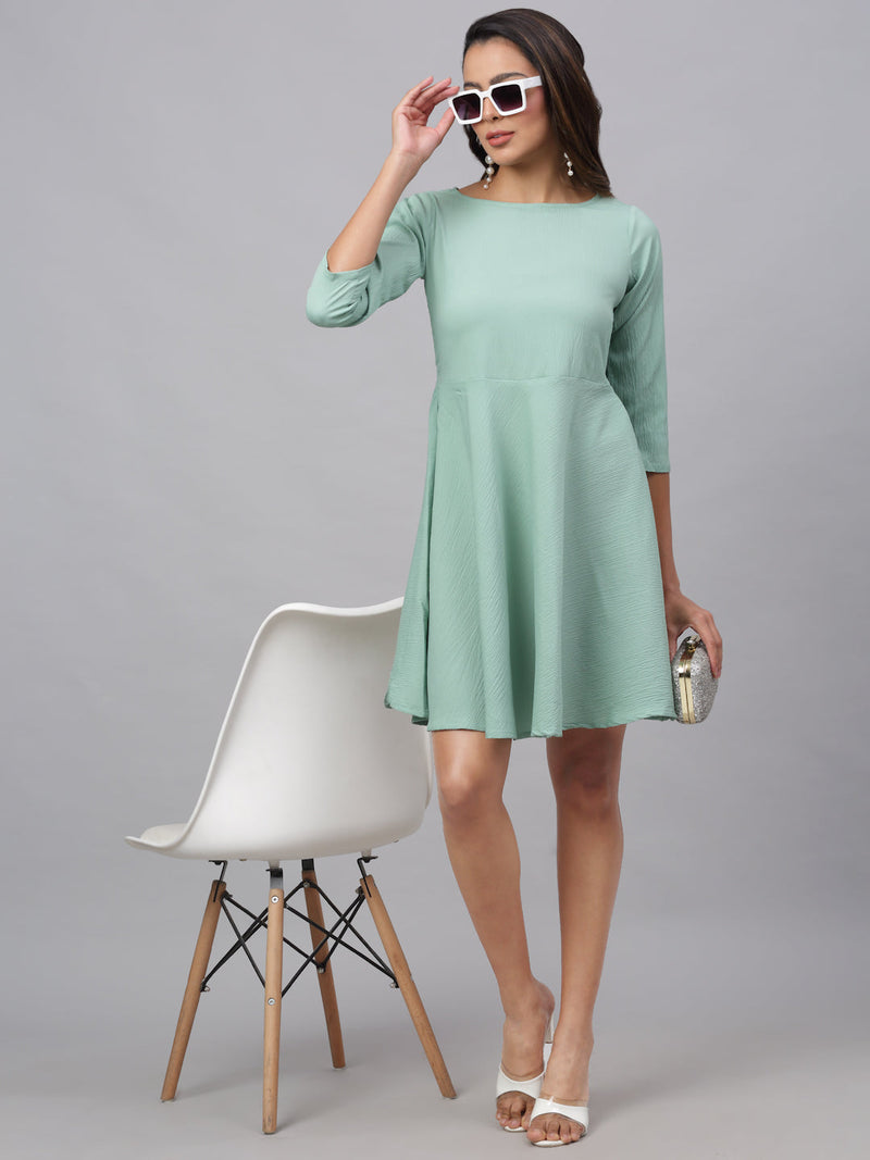 Women Green A-Line Dress ( JND 1001Green )