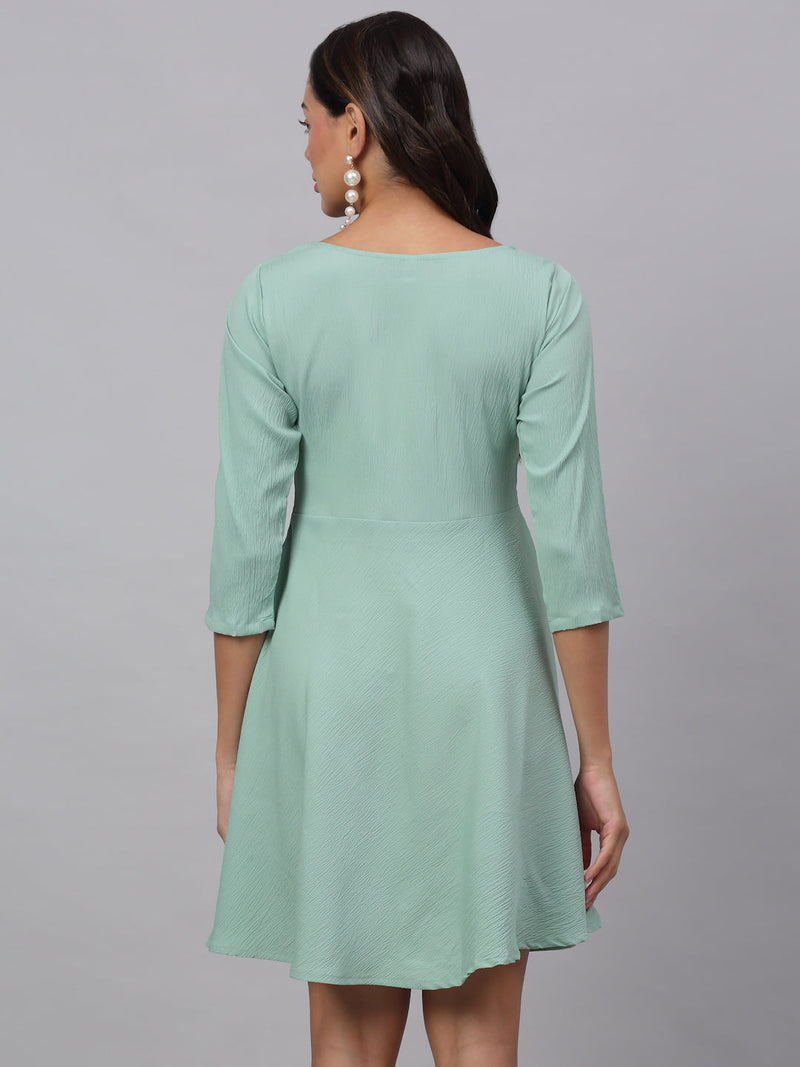 Women Green A-Line Dress ( JND 1001Green )