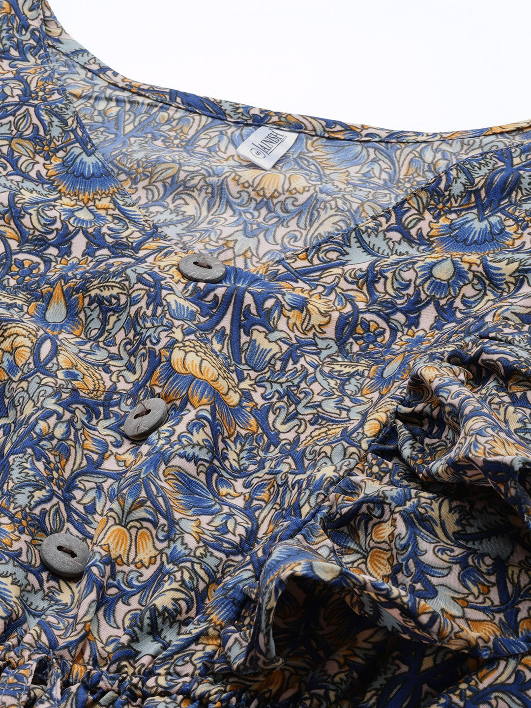 Printed Tiered Dress with  frills