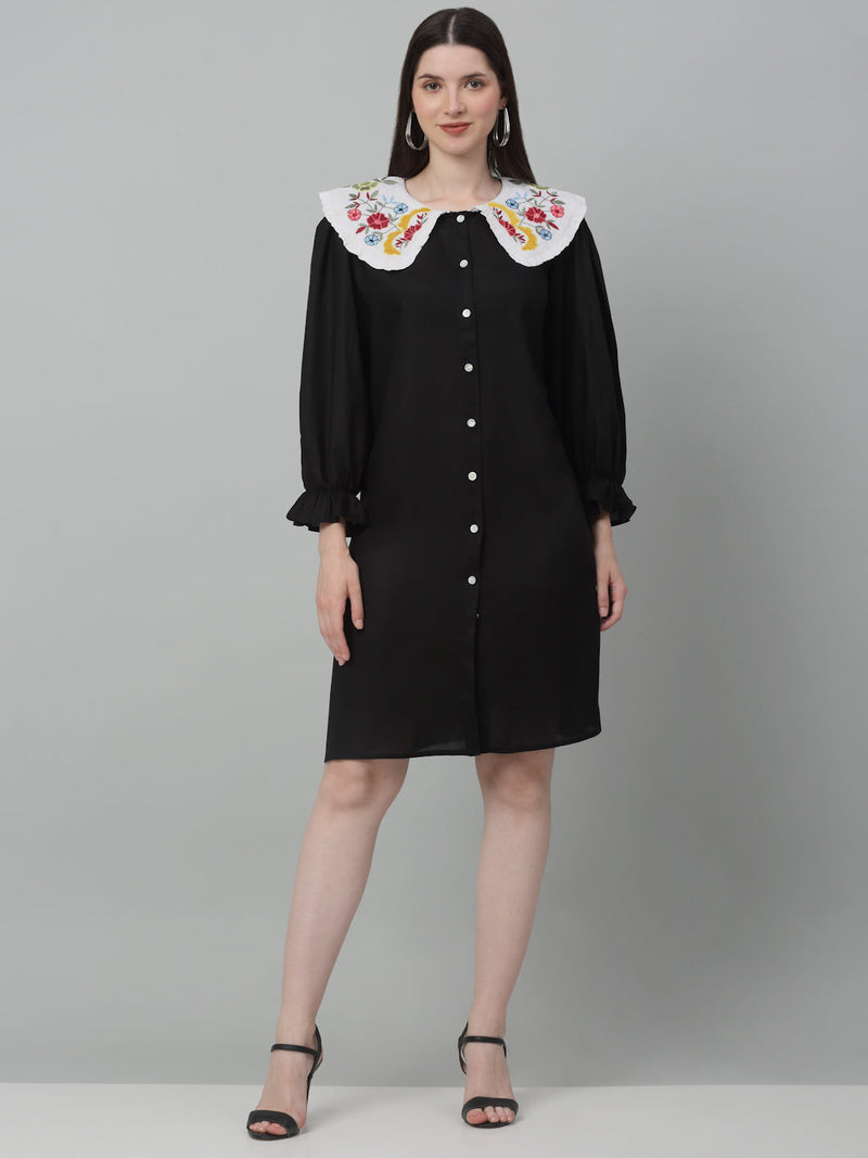 Women's Floral Embroidered A-line  Dress