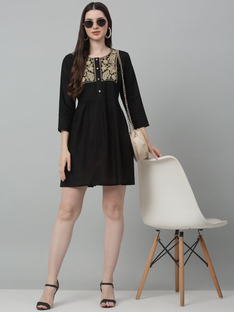 Women's Embroidered A-line Dress