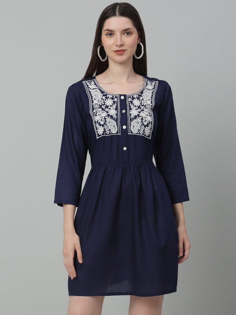 Women's Embroidered A-line Dress