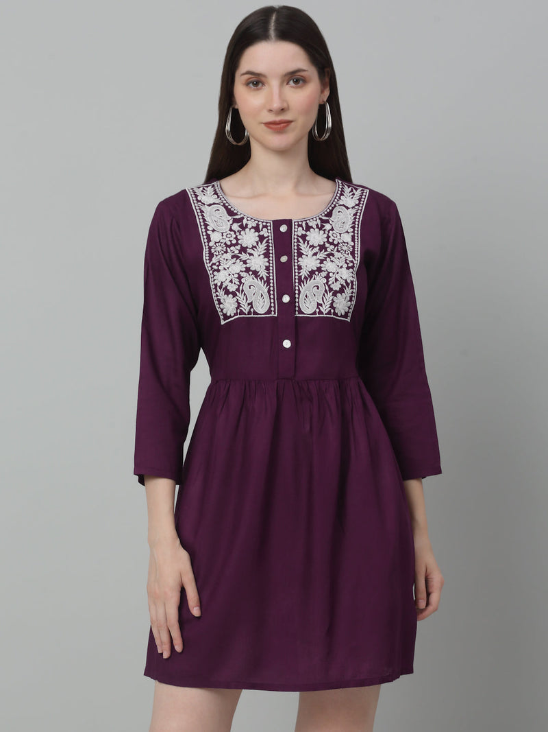 Women's Embroidered A-line Dress