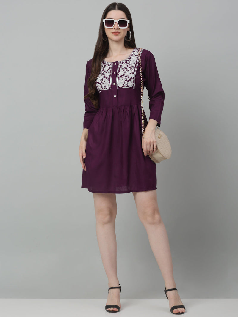 Women's Embroidered A-line Dress