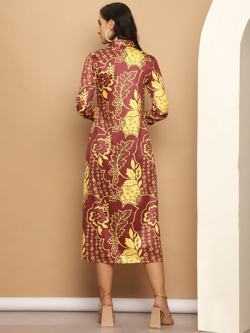 Floral Printed A-line Dress for Women