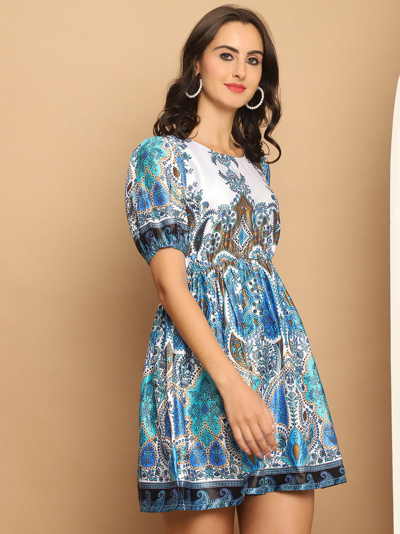 Printed Flared Dress For Women