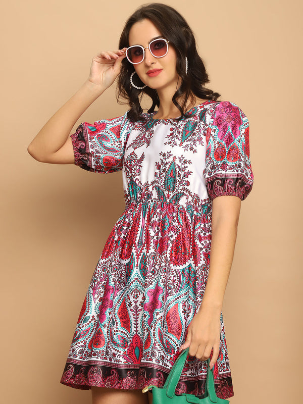 Printed Flared Dress For Women