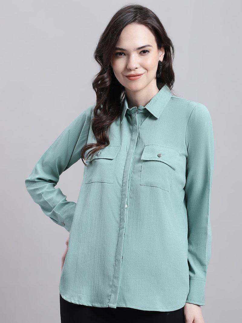 Women Green Solid Shirt