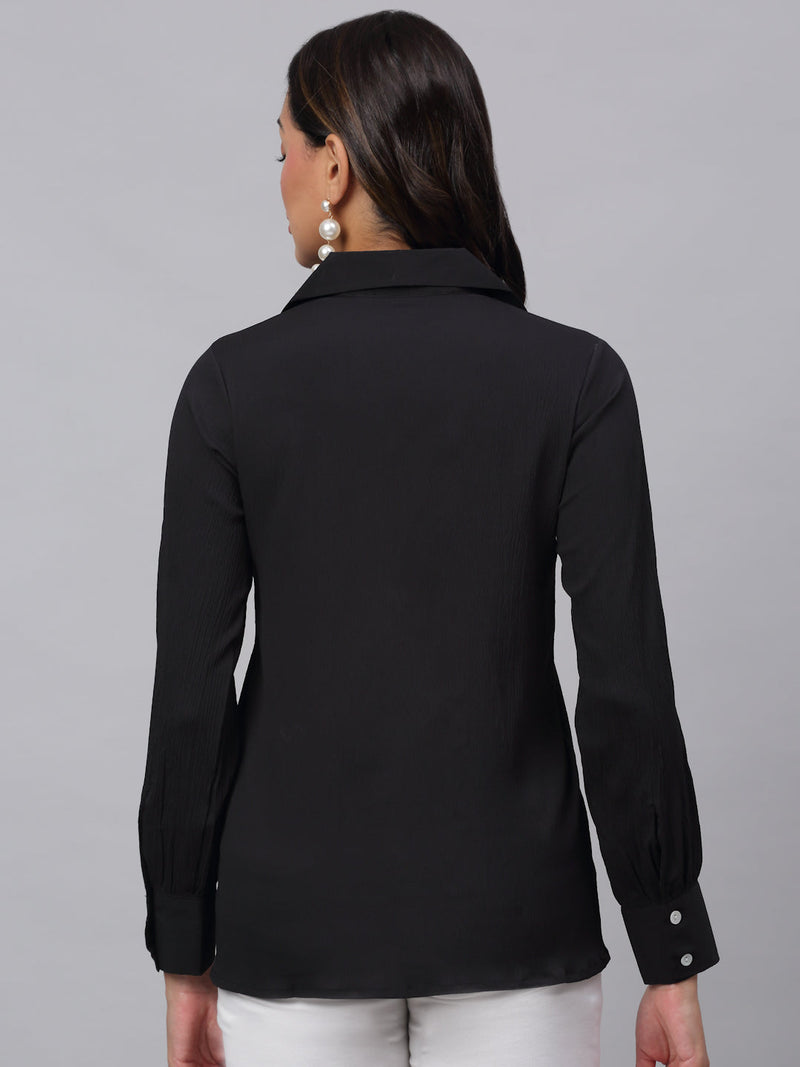 Women Black Solid Shirt