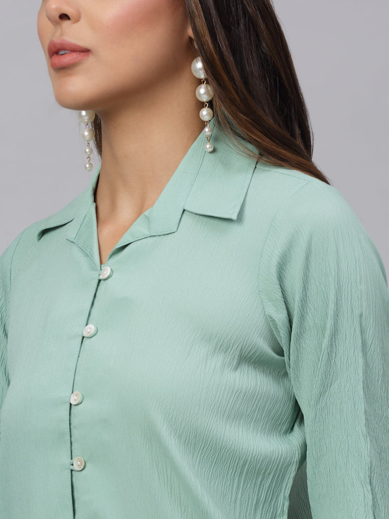 Women Green Solid Shirt