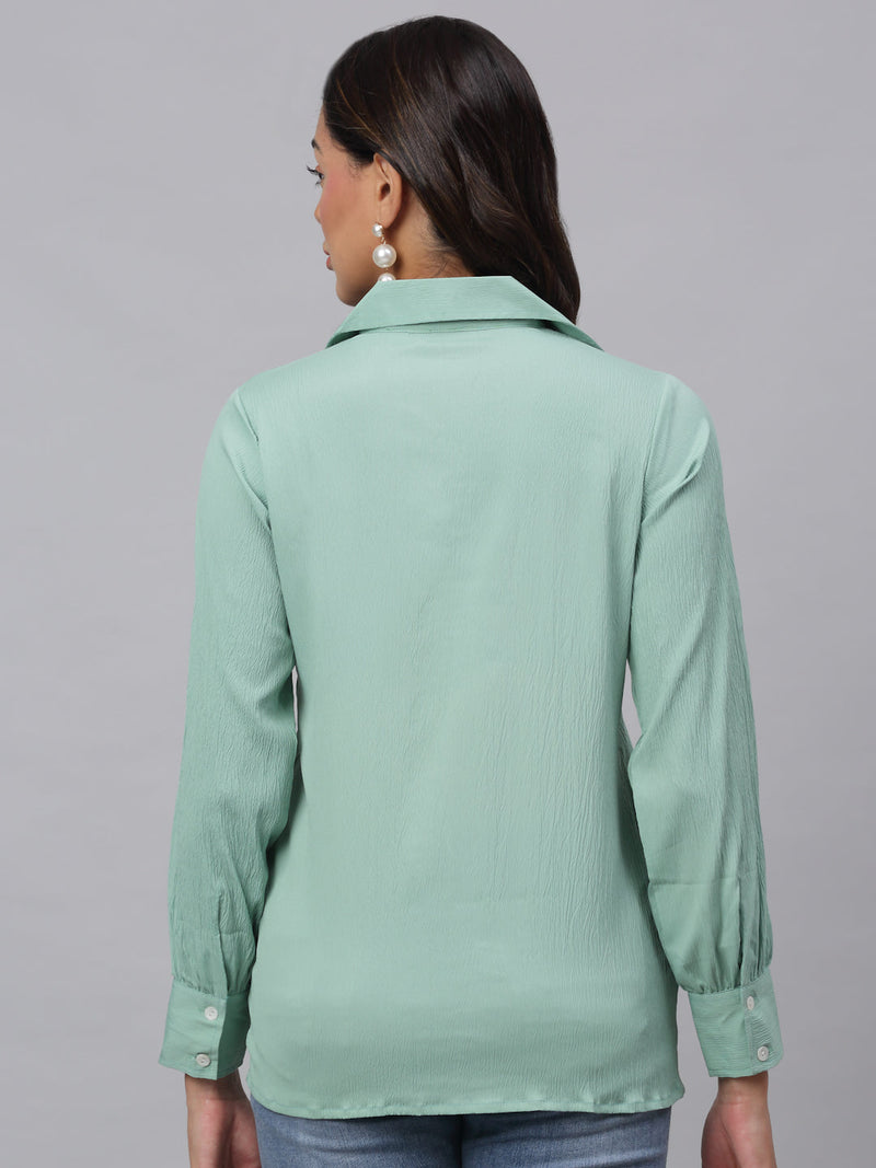 Women Green Solid Shirt