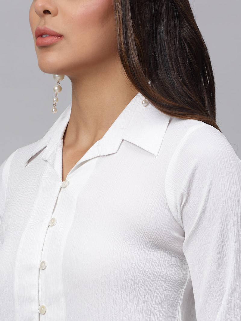 Women White Solid Shirt